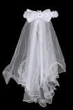 Kendell Rhinestone Center Flower Wreath & Veil