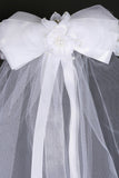 Lucia Floral Wreath with Pearl and Rhinestone Accents with Veil