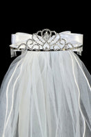 Veil Alexis Rhinestone Crown with Cross